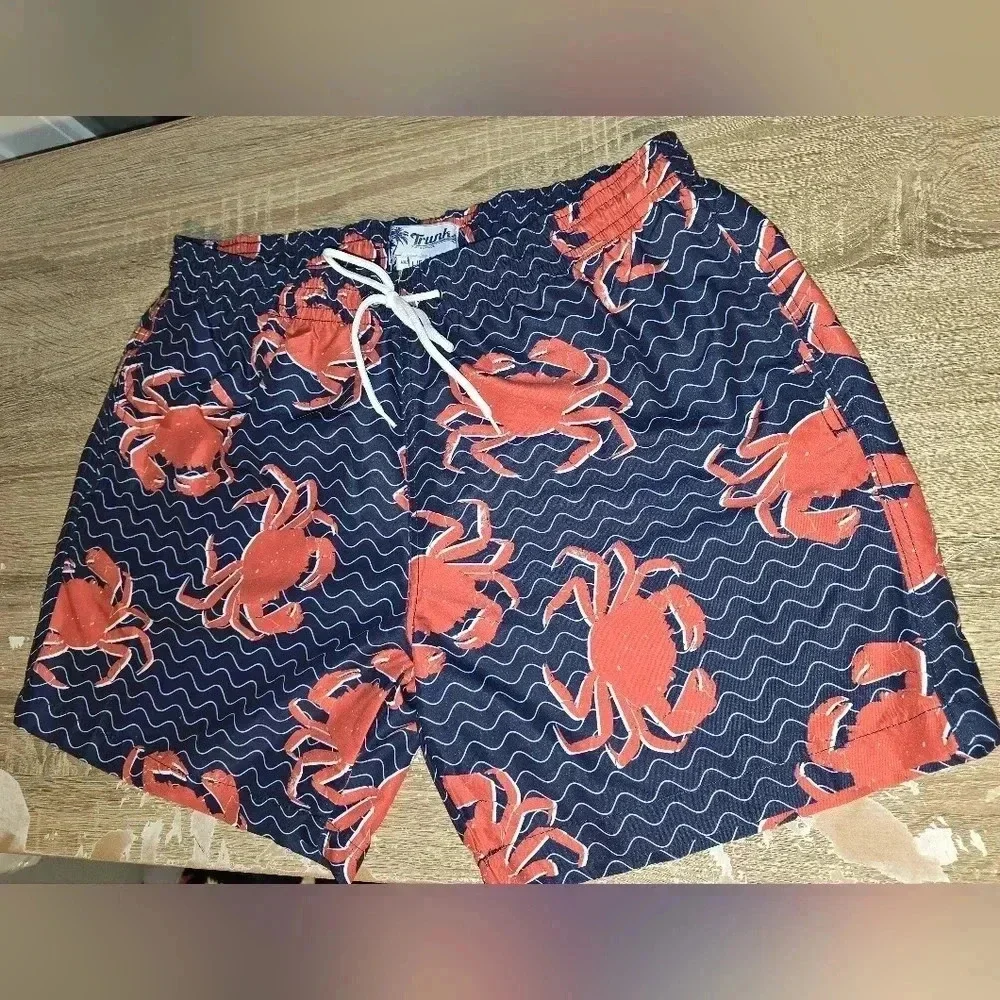 NWOT Trunks Wavy Crab Sano Swim Shorts Swim Trunks Pool Beach Vacation Men's L